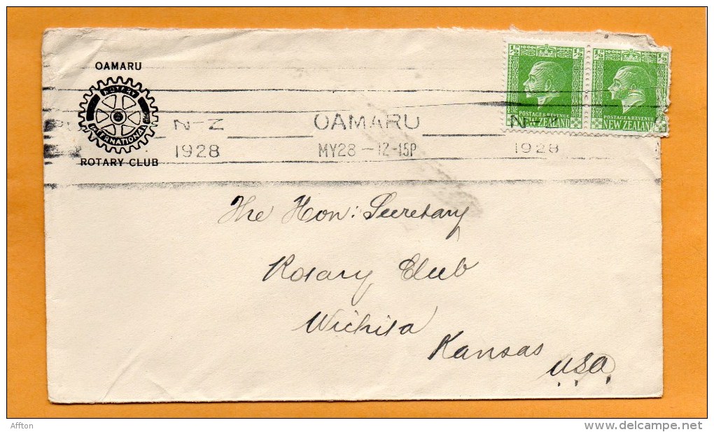 New Zealand 1928 Cover Mailed To USA - Briefe U. Dokumente