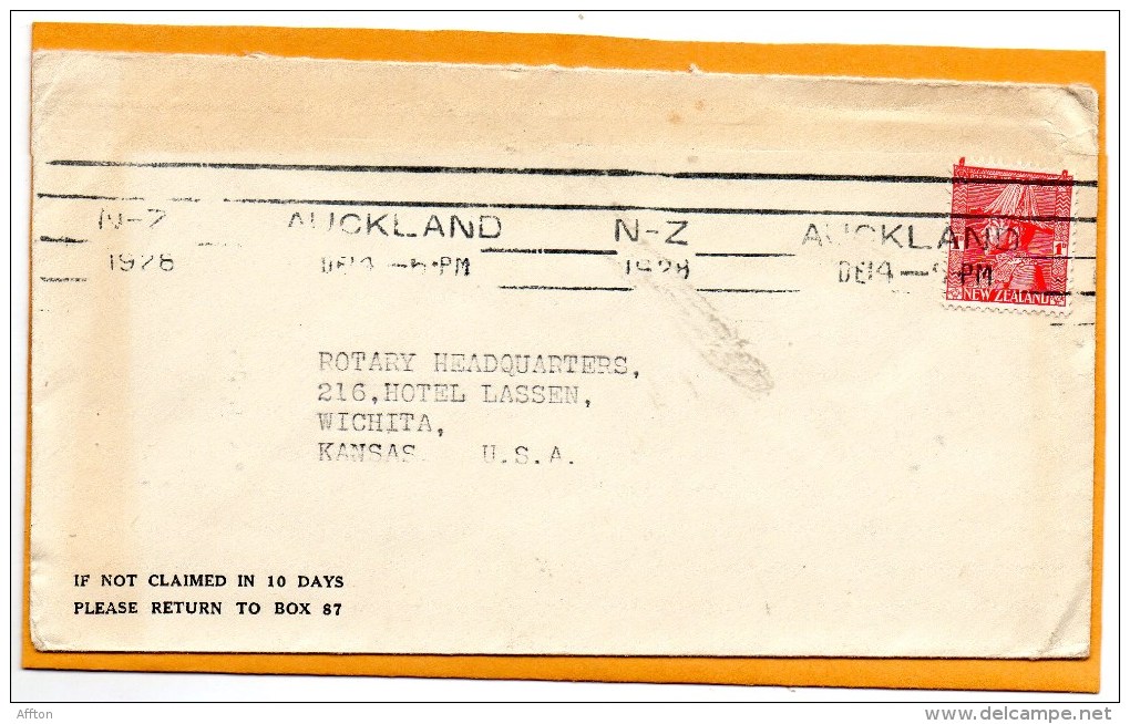 New Zealand 1928 Cover Mailed To USA - Lettres & Documents