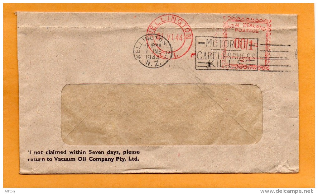 New Zealand 1944 Cover Mailed To USA - Brieven En Documenten