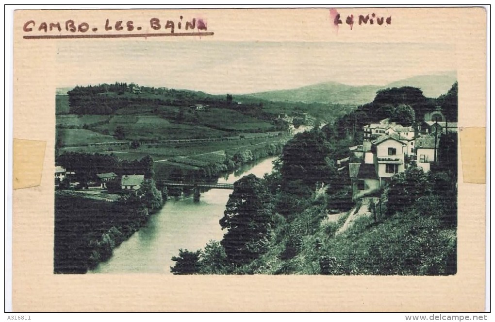 Cpa 1 CAMBO LES BAINS La Haute Ville Et La Nive - Cambo-les-Bains