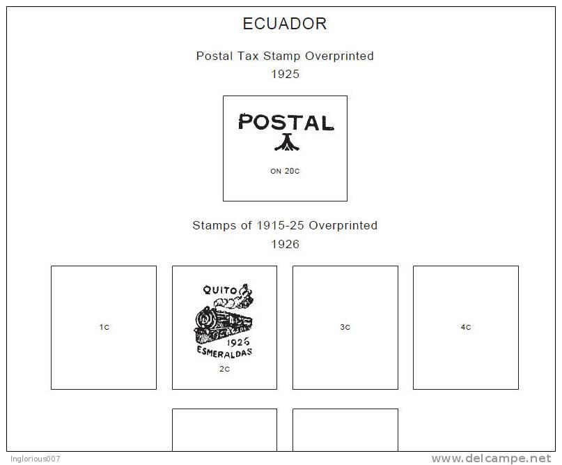 ECUADOR STAMP ALBUM PAGES 1865-2011 (449 Pages) - Inglese