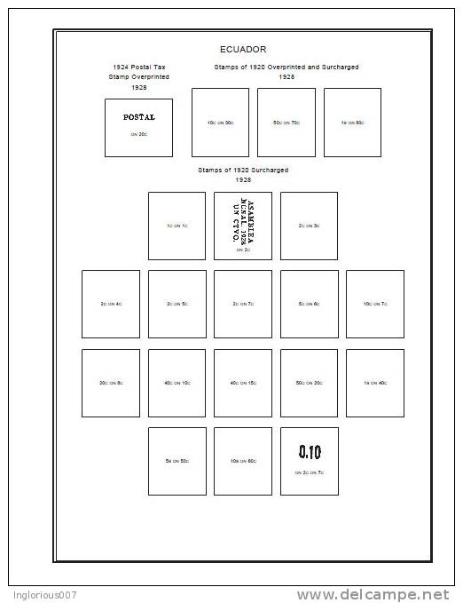 ECUADOR STAMP ALBUM PAGES 1865-2011 (449 Pages) - English