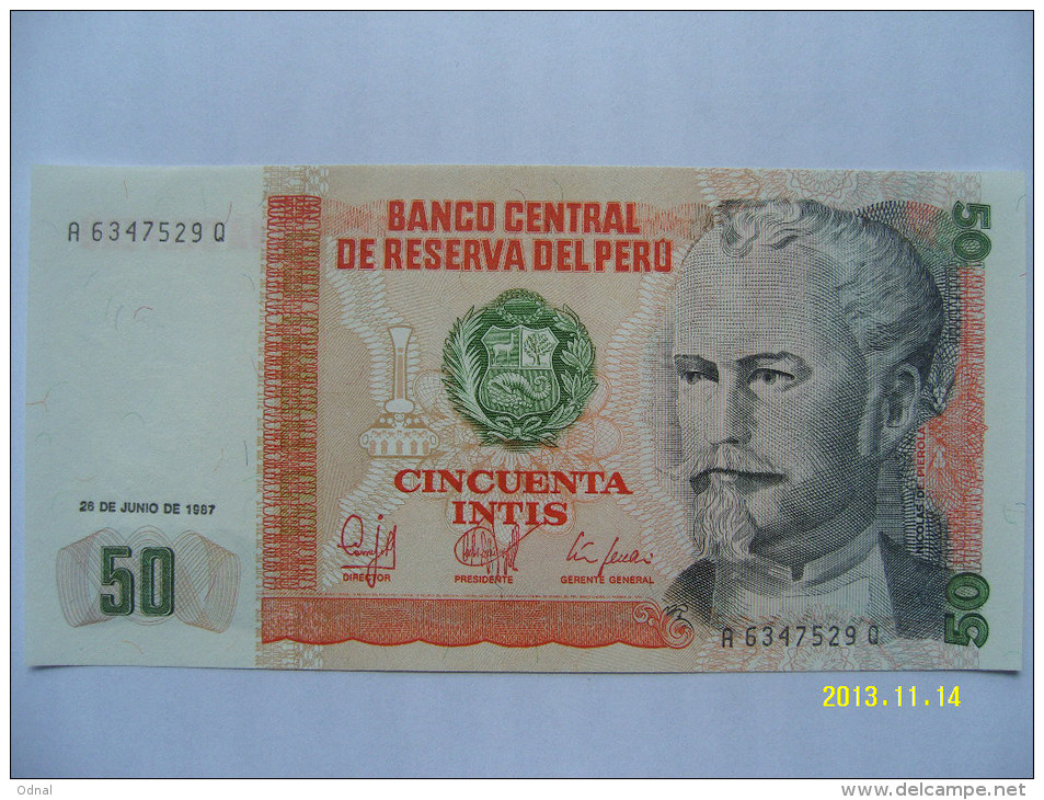 BANCONOTE   PERU'  50  INTIS   FIOR DI STAMPA - Peru