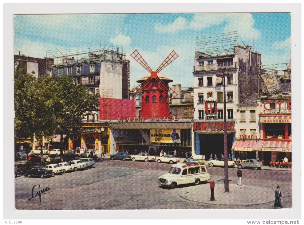 75 - PARIS - LE MOULIN ROUGE - PEUGEOT - SIMCA - PEUGEOT - CITROËN - MINI BUS - 1977 - 2 Scans - - Other & Unclassified