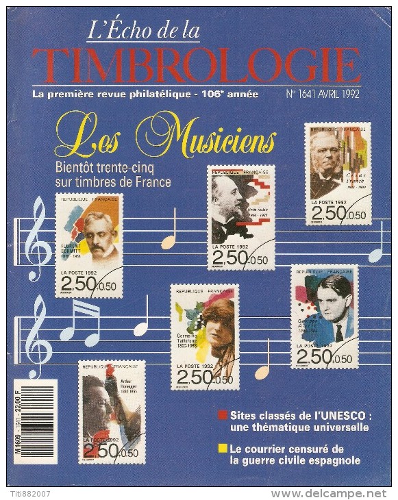 L' Echo De La Timbrologie   -   N° 1641  -  Avril 1992 - Französisch (ab 1941)