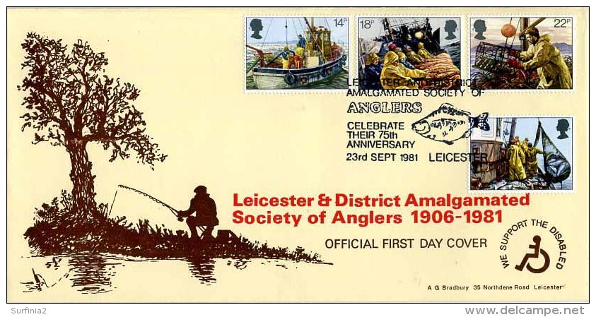 1981 FISHING FDC - SOCIETY OF ANGLERS P/M - 1981-1990 Decimale Uitgaven