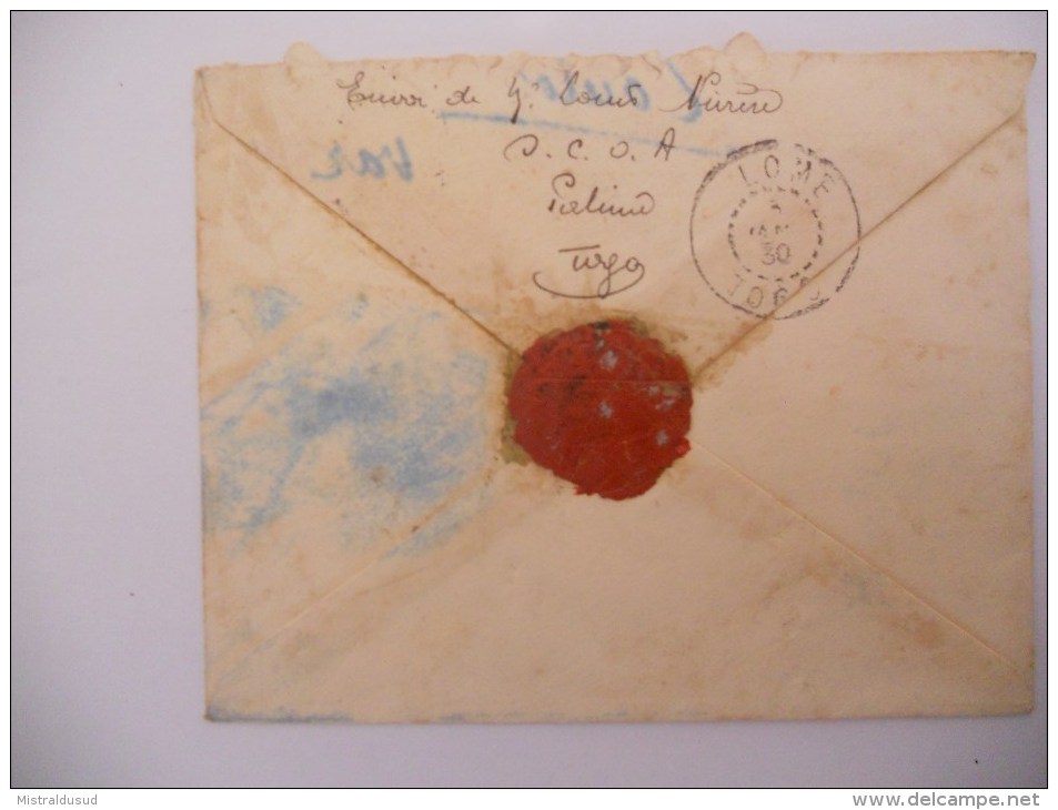 Togo Lettre De Palime 1930 Pour Toulon - Covers & Documents