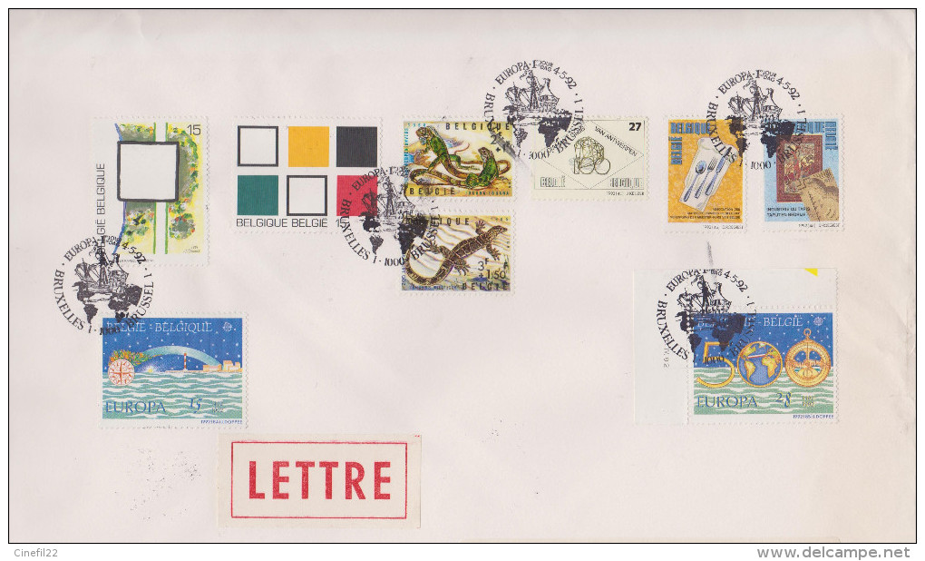 Belgique, FDC Christophe Colomb, Decouverte Amerique, Bateau, Navire, Bruxelles, 04.05.1992 - Christophe Colomb