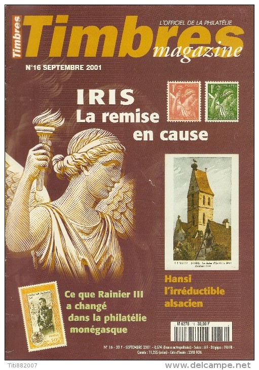 Timbres Magazine  -   N°  16   -  Septembre 2001 - French (from 1941)