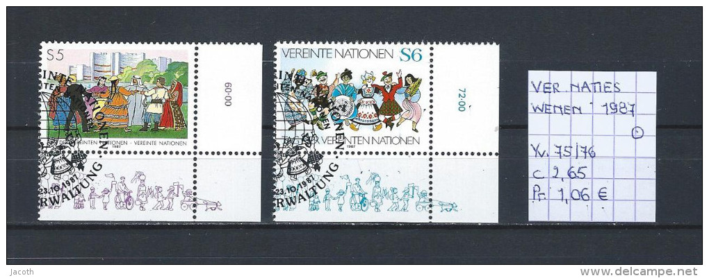 UNO - Wenen - 1987 - Yv. 75/76 Gest./obl./used - Usados