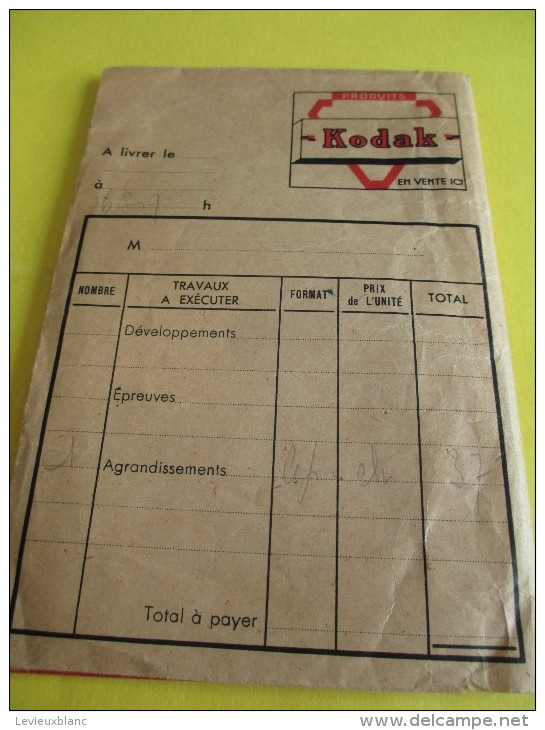 Enveloppes De Négatifs Et Tirages/KODAK/Vers 1930 - 1950      ENT5 - Autres & Non Classés