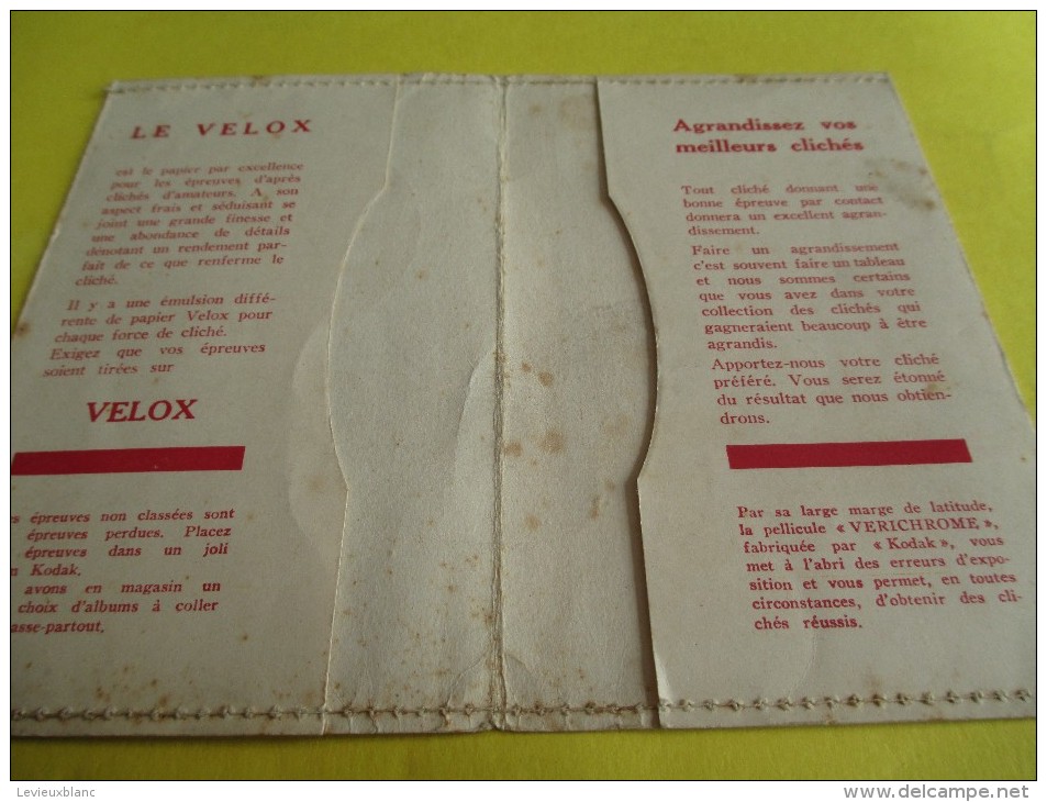 Enveloppes De Négatifs Et Tirages/Kodak/Général Velox/Vers 1930 - 1950      ENT12 - Otros & Sin Clasificación