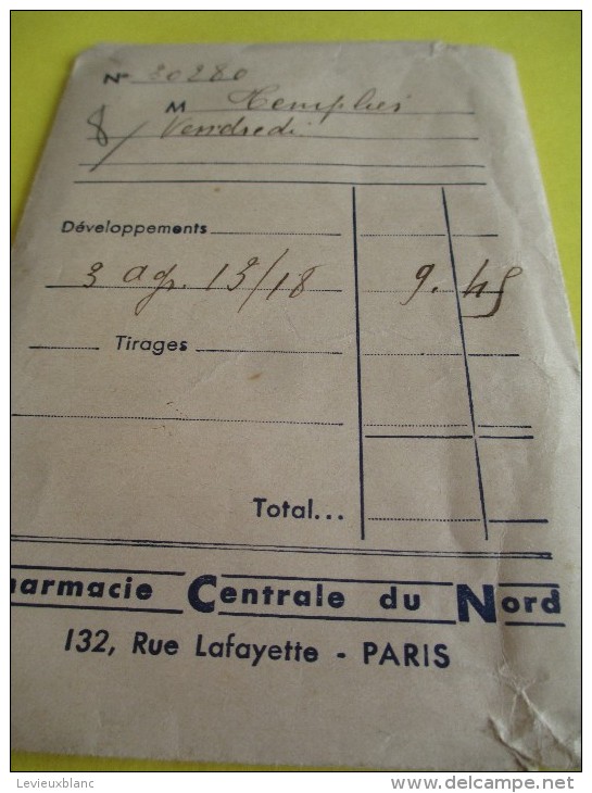 Enveloppes De Négatifs Et Tirages/Photo Nord /Paris  /Vers 1930 - 1950      ENT18 - Altri & Non Classificati