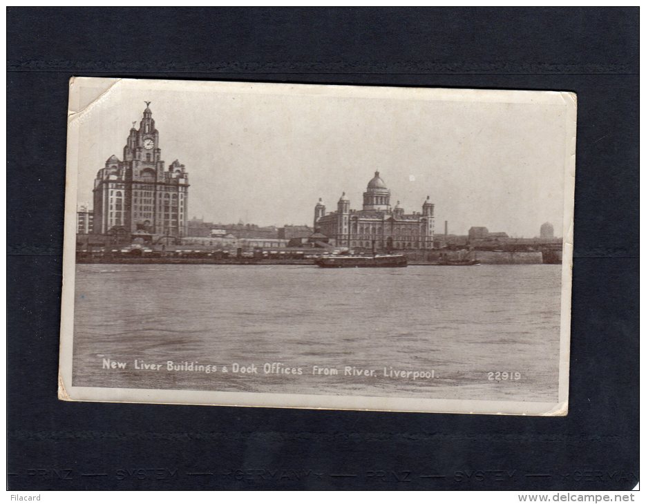 48790   Regno  Unito,  New  Liver  Building &amp;  Dock  Offices  From  River,  Liverpool,  NV(scritta) - Liverpool