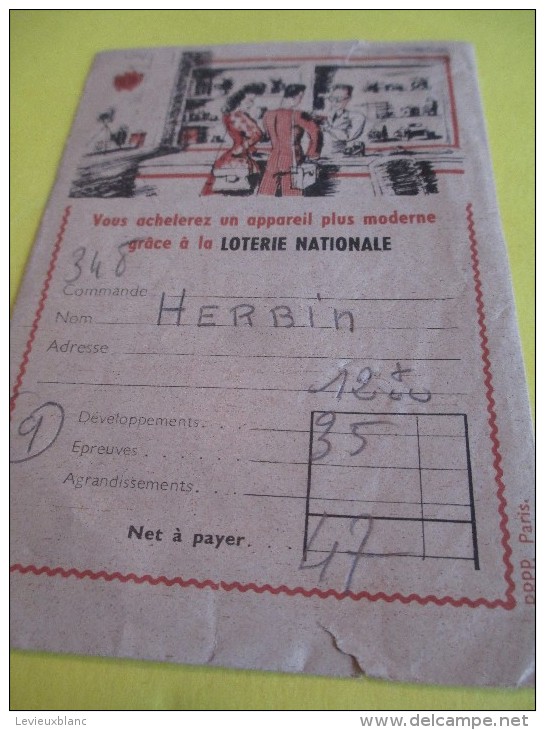 Enveloppes De Négatifs Et Tirages/Loterie Nationale /Histoire De La Photographie /Vers 1930 - 1950      ENT25 - Altri & Non Classificati