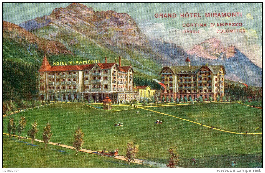 CORTINA D'AMPEZZO (Italie) Carte Illustrée Grand Hotel Miramonti - Autres & Non Classés