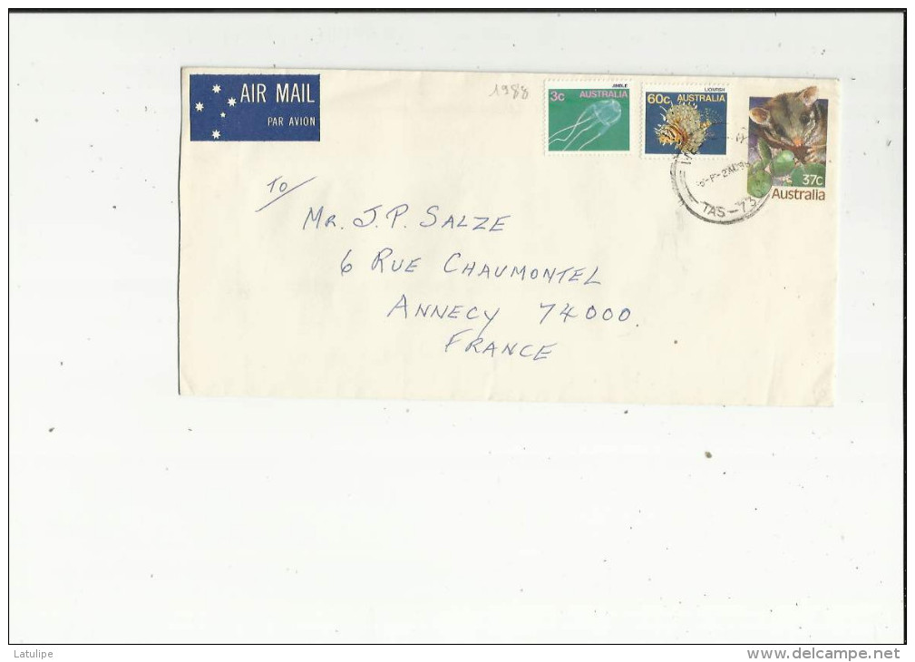 Enveloppe Timbrée  De Exp : H R Shaw A Westbury Tasmania Australia  Adressé A Mr  Salze A Annecy 74 - Used Stamps