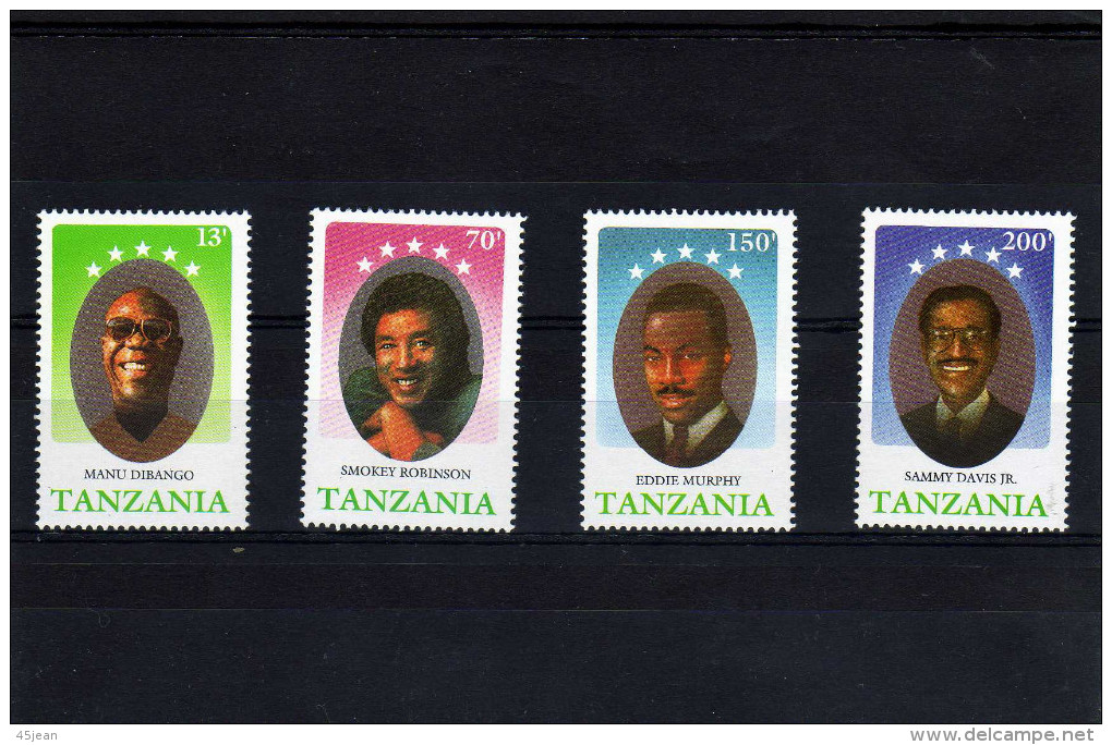 Tanzanie: Série Chanteurs Et Acteurs Noirs Célèbres Sammy Davis - Eddie Murphy - Manu Dibango - Smockey Robinson - Sänger