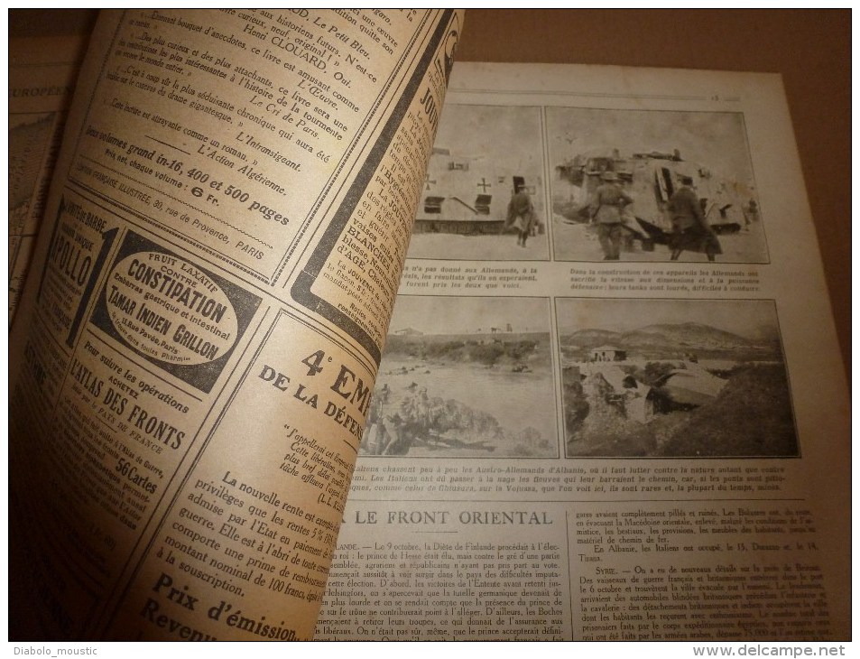 1918 LPDF: Les FANNIONS;Canadiens à Cambrai;Belges à Dixmude;Verzenay;Armentières;Laon;Un chien qui reconnait les avions