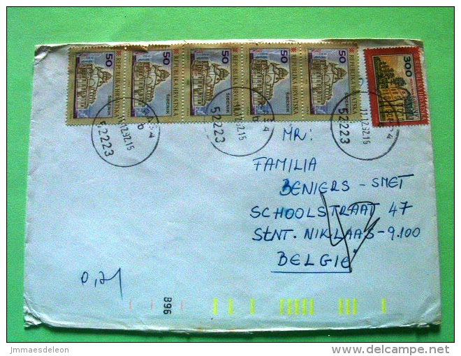 Croatia 1992 Cover To Belgium - Sibenik Cathedral (5x Scott 112 = 5.5 $) - Monastery Beli (Scott # 115 = 4 $) - Croacia