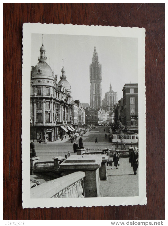 Antwerpen Kathedraal In De Steigers En Tram Op De Kaai A/d Suikerrui ( 13 X 9 Cm. / Zie Foto Voor Details ) ! - Orte