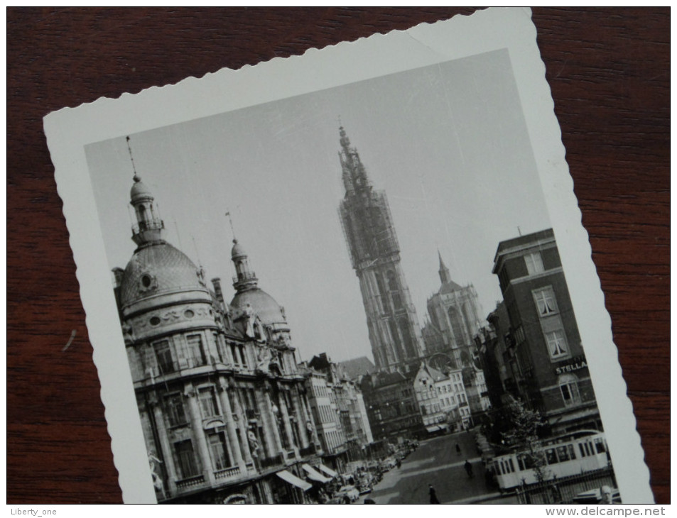 Antwerpen Kathedraal In De Steigers En Tram Op De Kaai A/d Suikerrui ( 13 X 9 Cm. / Zie Foto Voor Details ) ! - Lieux