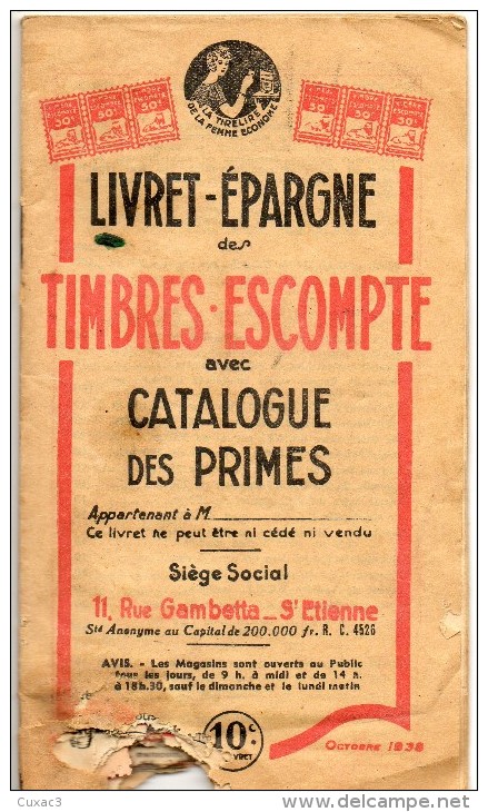 Timbres Escompte - Livret épargne - Catalogue Des Primes - Bmoques & Cuadernillos