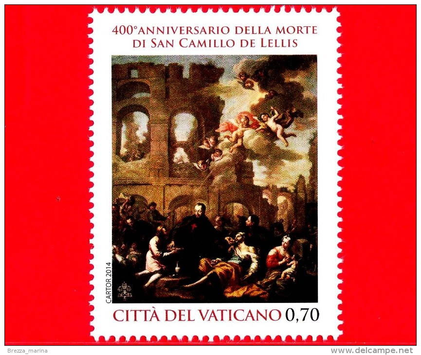 Nuovo - MNH - VATICANO - 2014 - 400 Anni Della Morte Di San Camillo De Lellis - 0.70 San Camillo Fra Gli Appestati - Nuevos