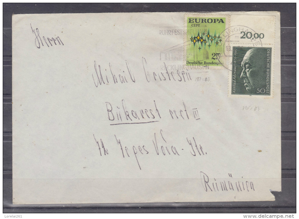 Lettre Distribué Dans 1976 Route Allemagne - Romania (Bucuresti) - Briefe U. Dokumente