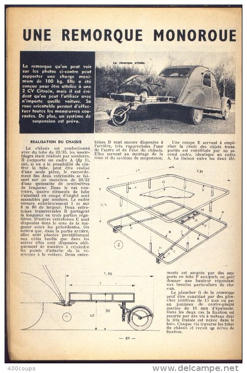 SYSTEME D N° 175 - Juillet 1960 - Remorque 2 CV - - Maison & Décoration