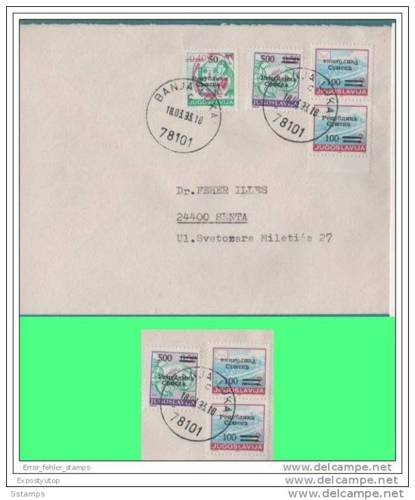 1992  ERROR BOSNIA ERZEGOVINA REPUBLIKA SRPSKA Very Rare, 58 COPIES EXIST -OVERPRINT - REPUBLIKA- INVERTED NEVER HINGED - Bosnia And Herzegovina