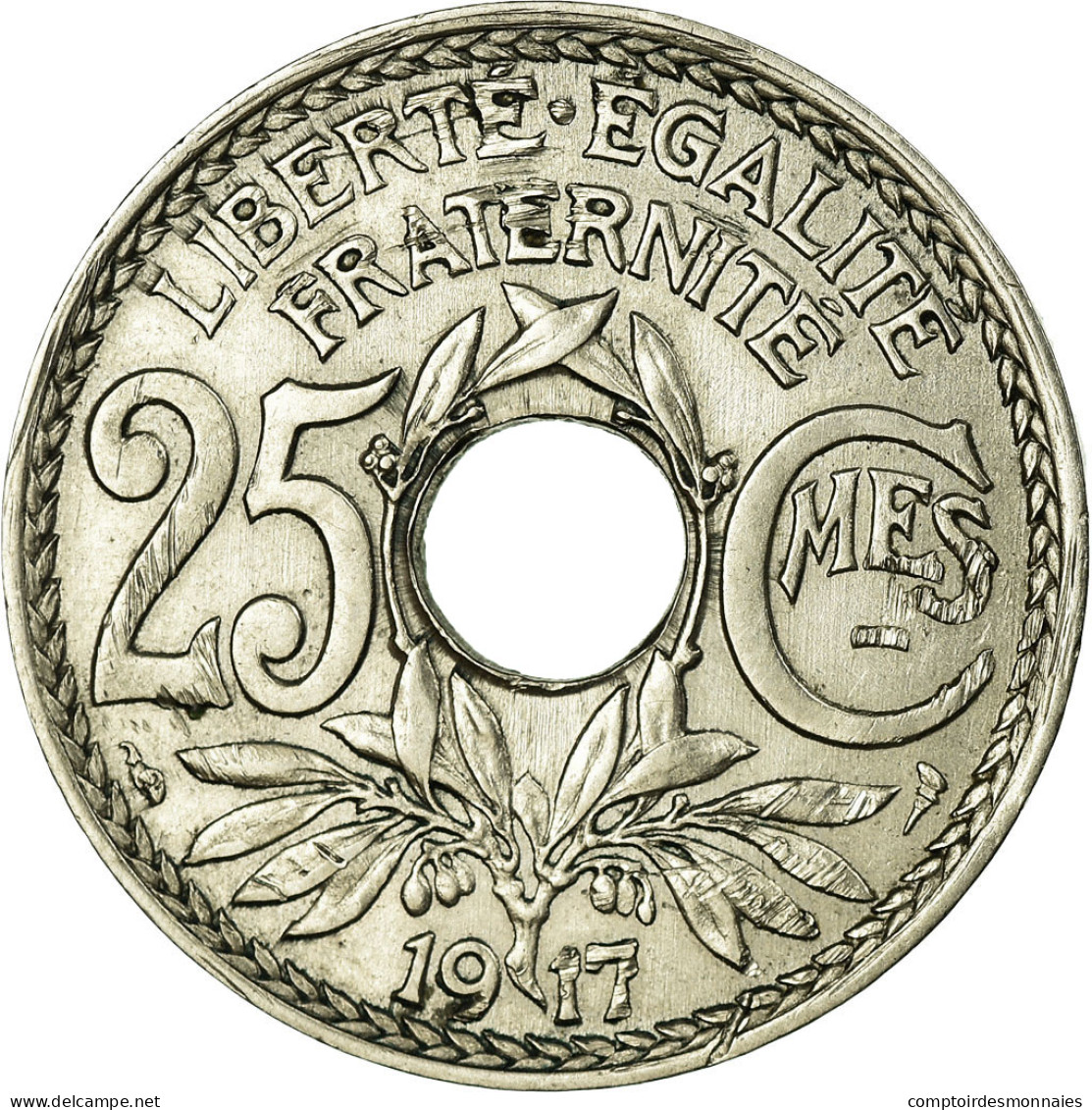 Monnaie, France, Lindauer, 25 Centimes, 1917, TTB, Nickel, KM:867, Gadoury:379 - F. 25 Centimes