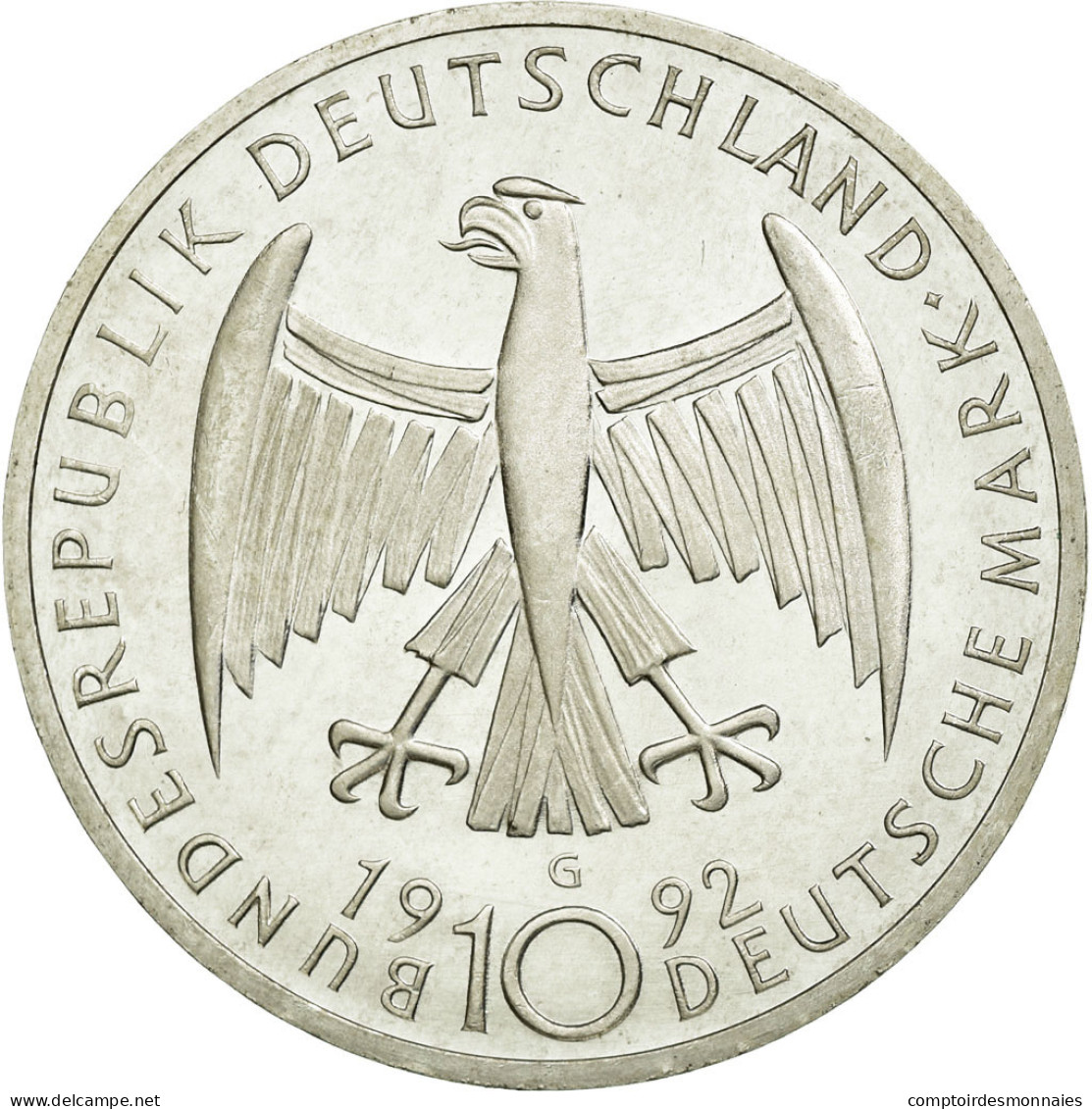 Monnaie, République Fédérale Allemande, 10 Mark, 1992, Karlsruhe, Germany - Other & Unclassified