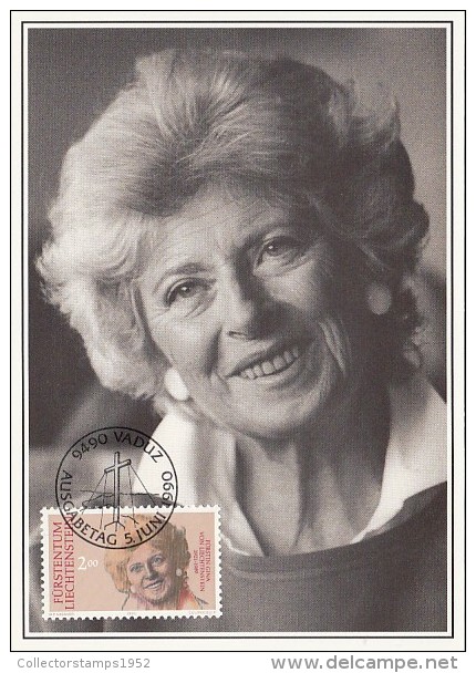 1218- PRINCESS GINA OF LIECHTENSTEIN, CARTES MAXIMUM, CM, MAXICARD, 1990, LIECHTENSTEIN - Cartes-Maximum (CM)