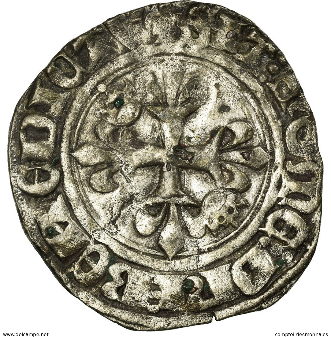 Monnaie, France, Gros, Paris, TTB, Billon, Duplessy:387B - 1380-1422 Charles VI The Beloved