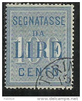 ITALIA REGNO ITALY KINGDOM 1903 SEGNATASSE TAXES DUE TASSE CIFRA NUMERAL TIPO 1884 LIRE 100  USATO USED - Taxe