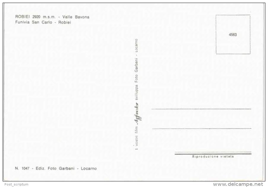 Thème  - Téléphérique -   Téléférique - Robiei Valle Bavona - Funivia San Carlo - Robiei - Altri & Non Classificati