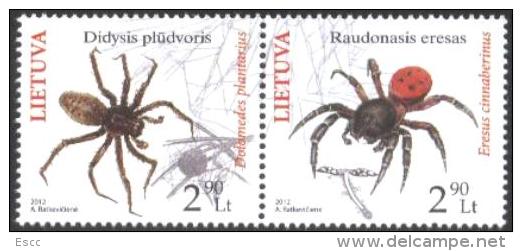 Mint Stamps Fauna Spiders 2012  Lithuania - Spinnen