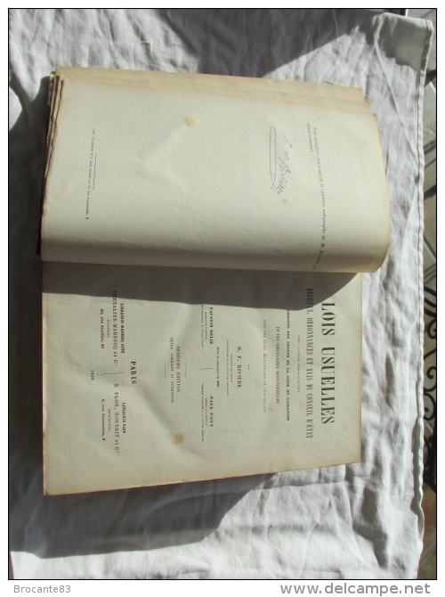 LOIS USUELLE DECRET ET AVIS DU CONSEIL D ETAT SIGNE PAR H.F. RIVIERE 1888 - Recht