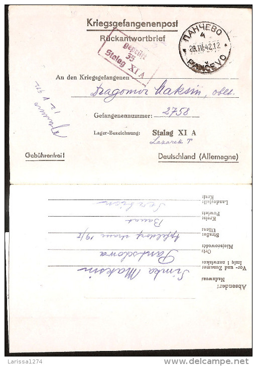 3.WWII GERMANY 1942 POW Correspondence Camp STALAG XI A Prisoner #2758 Letter - Briefe U. Dokumente