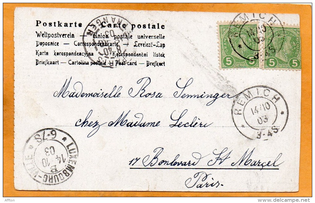 Luxembourg 1903 Postcard Mailed - 1895 Adolphe Rechterzijde