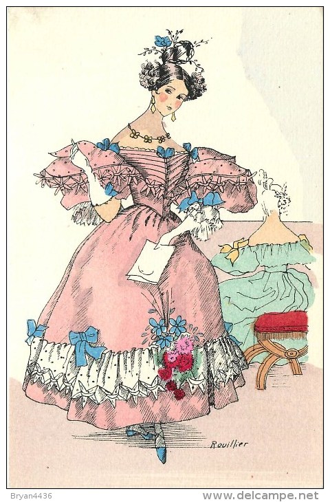 Rouillier - Illustrateur - Thème; La Mode - Histoire Du Costume - ** Restauration - 1834 ** -  Cpa En Très Bon état. - Rouillier