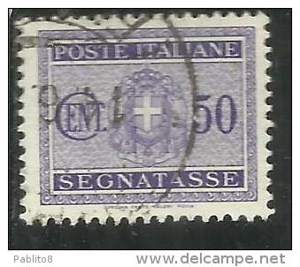 ITALIA REGNO ITALY KINGDOM 1934 SEGNATASSE TAXES DUE TASSE STEMMA CON FASCI COAT OF ARMS CENT. 50 USATO USED - Taxe