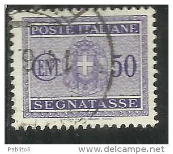 ITALIA REGNO ITALY KINGDOM 1934 SEGNATASSE TAXES DUE TASSE STEMMA CON FASCI COAT OF ARMS CENT. 50 USATO USED - Strafport