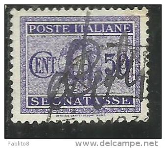 ITALIA REGNO ITALY KINGDOM 1934 SEGNATASSE TAXES DUE TASSE STEMMA CON FASCI COAT OF ARMS CENT. 50 USATO USED - Taxe