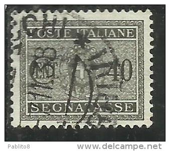 ITALIA REGNO ITALY KINGDOM 1934 SEGNATASSE TAXES DUE TASSE STEMMA CON FASCI COAT OF ARMS CENT. 40 USATO USED - Strafport