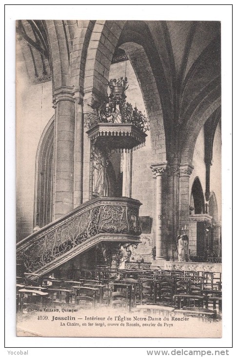 CP, 56, JOSSELIN, Intérieur De L'Eglise Notre-Dame Du Roncier..., Vierge - Josselin