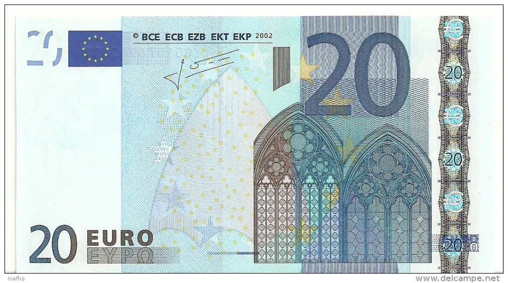 Cyprus Letter G Printercode G009 Trichet UNC - 20 Euro