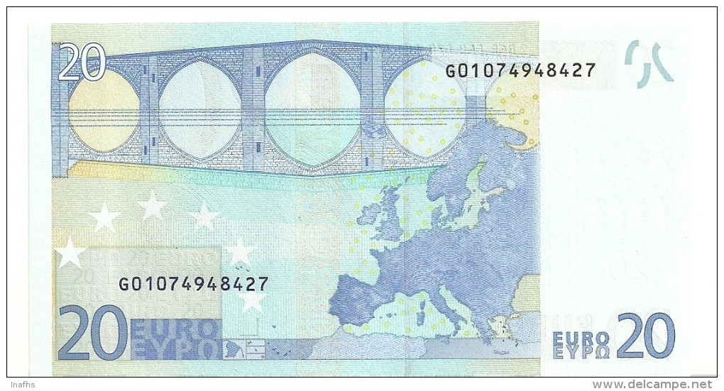 Cyprus Letter G Printercode G009 Trichet UNC - 20 Euro