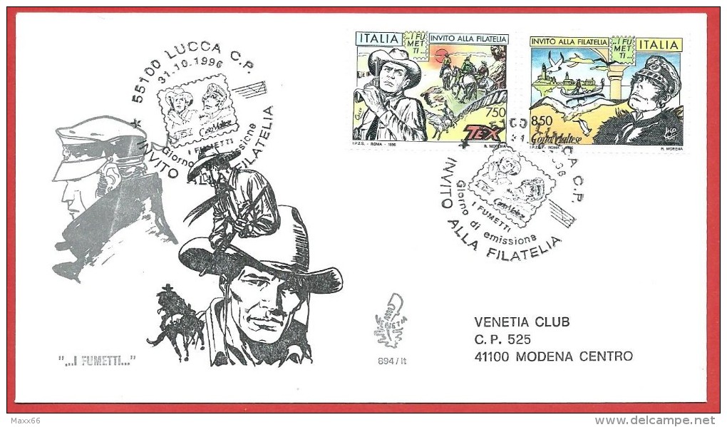 ITALIA REPUBBLICA FDC VENETIA - 1996 - Fumetti - ANN. LUCCA - FDC